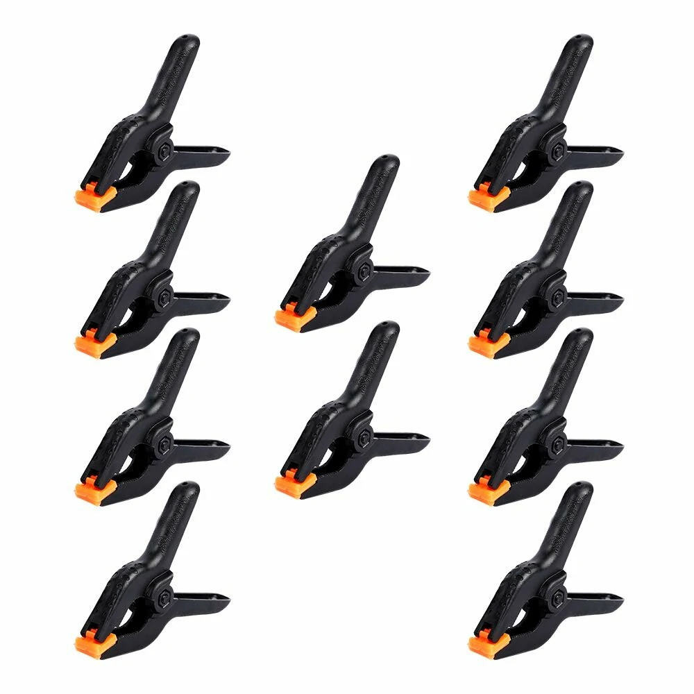 (image for) 10pcs Ratchet Bar Clamp 2/3/4/6 Inch Woodworking A-Clip Black Wood Working Clip Plastic DIY Ergonomic Grip for Crafts Photography