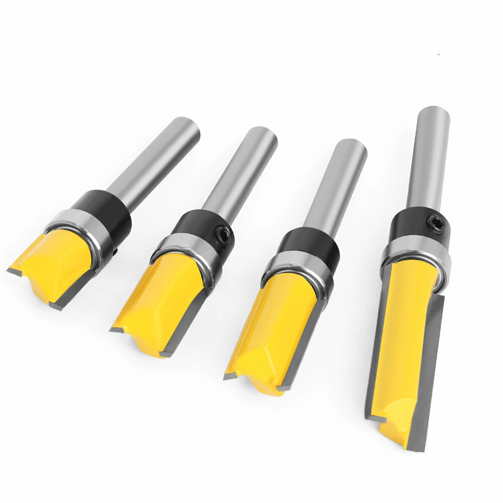 (image for) 6.35mm Shank Router Bit Pattern Flush Trim Blade Bearing 1/2" Straight End Mill Slotting Milling Cutter For Woodworking Dia 12.7mm