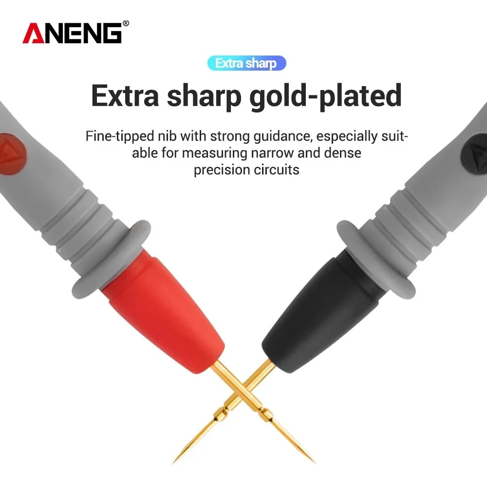 (image for) ANENG PT1031 20A 1000V Slicon Rubber Delay Wire Gold Plated Sharp Probe Needles Digital Multi Meter Test Lead
