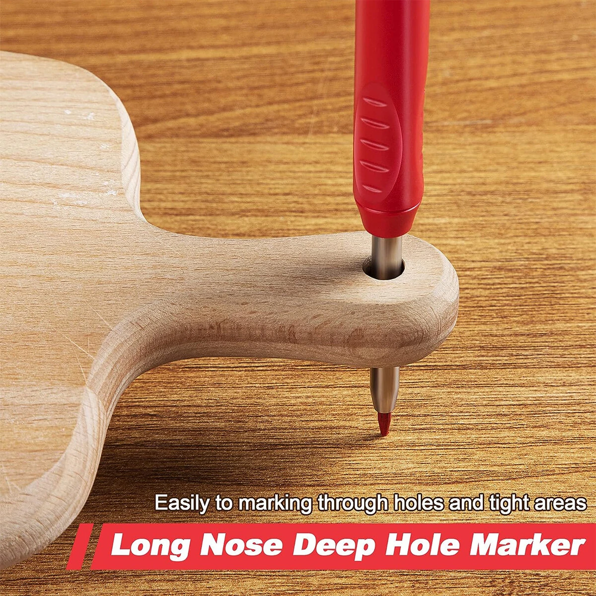 (image for) Carpenter Pencil Set with Deep Hole Marker Built-in Sharpener and Carbide Scribe Marking Tool for Woodworking Marking Mechanical Pencils with Multi-Color Refills