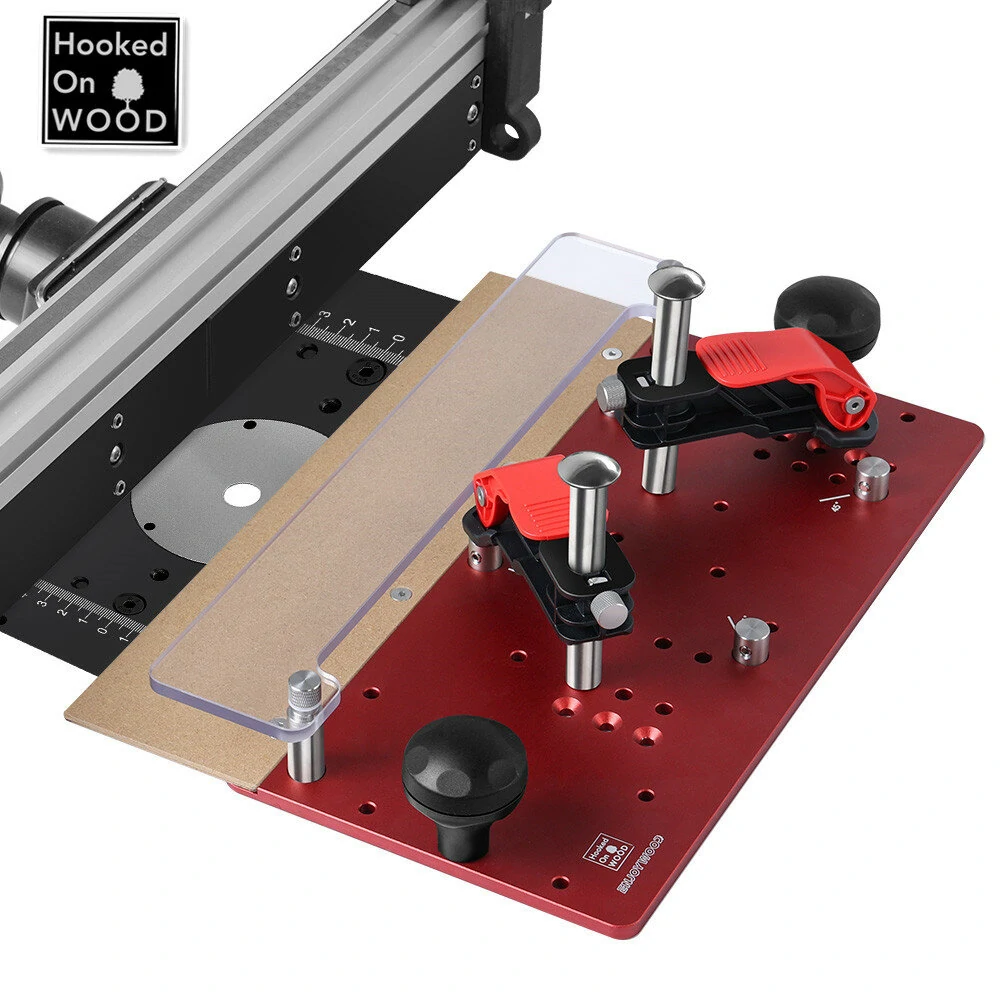(image for) ENJOYWOOD Hooked On Wood Precision Router Table Rail Coping Sled Woodworking Professional Rail Guide Safety Coping Sled for Cabinet Door Joints / Drawer Fronts
