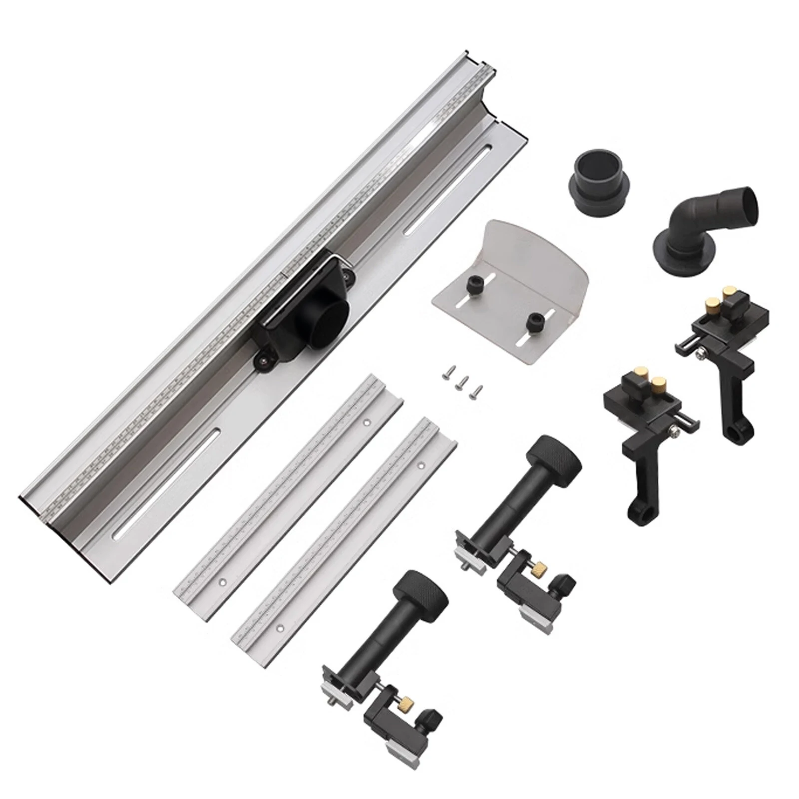 (image for) ENJOYWOOD Wnew Woodworking Router Table Fence Aluminium Profile Fence System 700mm with Sliding Brackets Bit Guard