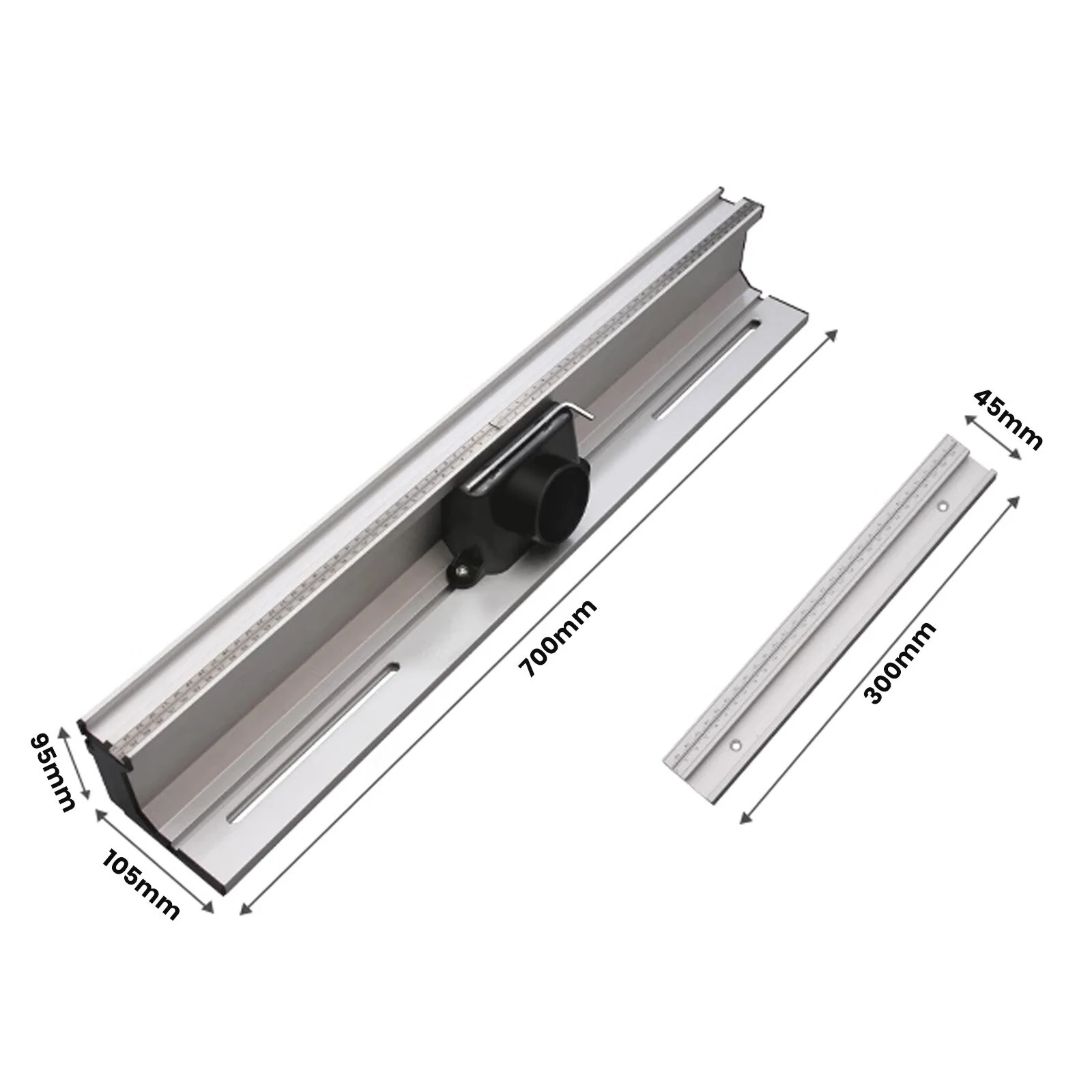 (image for) ENJOYWOOD Wnew Woodworking Router Table Fence Aluminium Profile Fence System 700mm with Sliding Brackets Bit Guard
