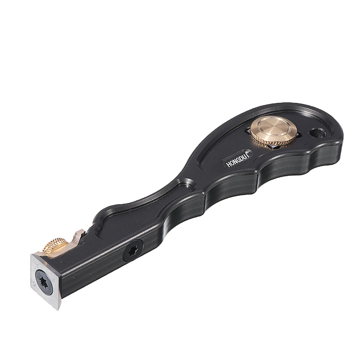 (image for) HONGDUI 2 In 1 Mini Wood Carbide Insert Scraper Glue Scraper Removal Aluminum Alloy Handle Woodworking Tool