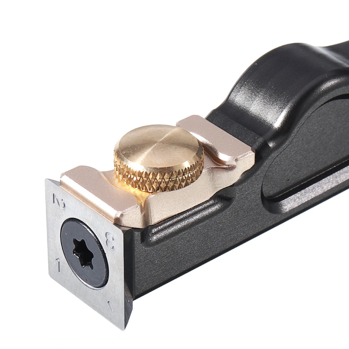 (image for) HONGDUI 2 In 1 Mini Wood Carbide Insert Scraper Glue Scraper Removal Aluminum Alloy Handle Woodworking Tool