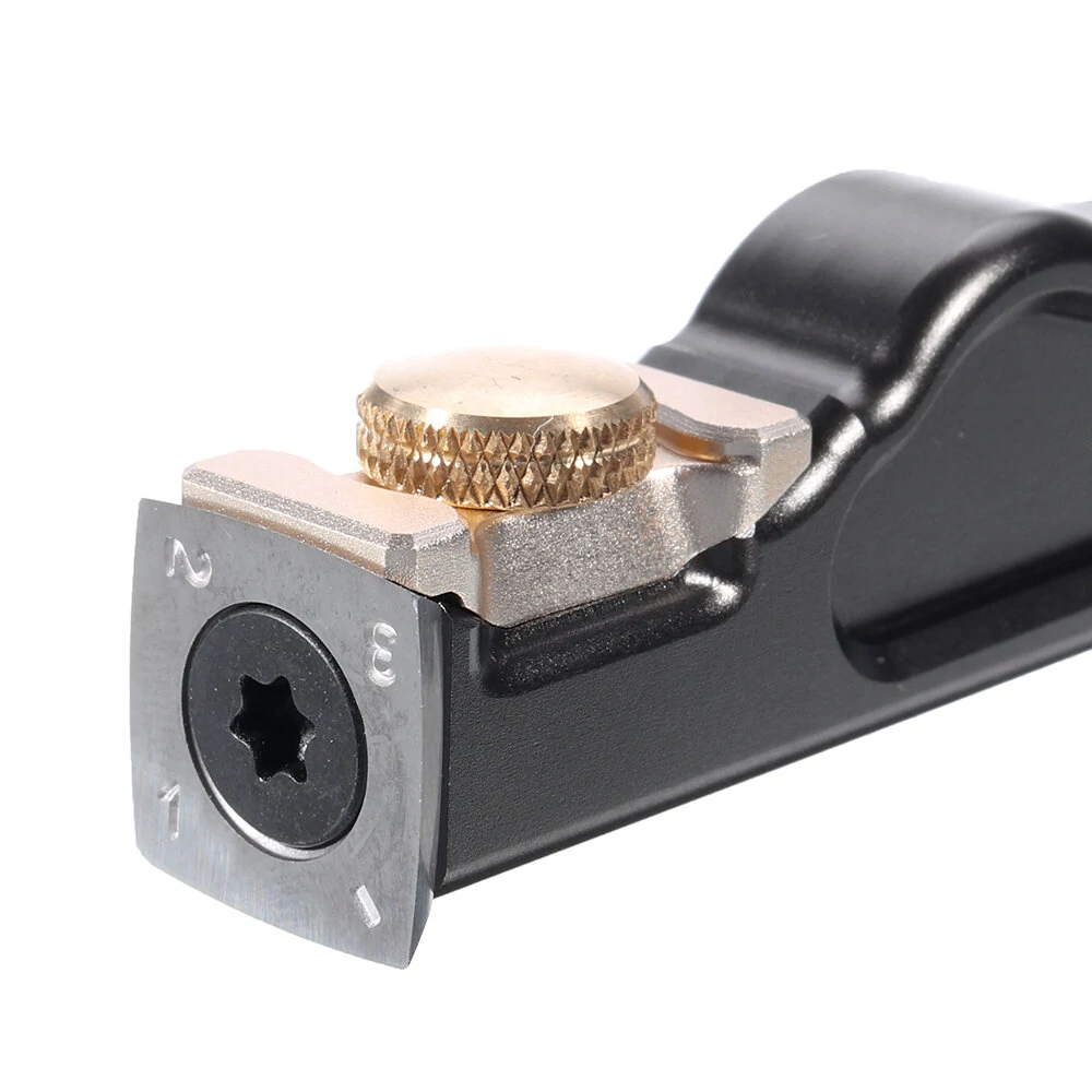 (image for) HONGDUI 2 In 1 Mini Wood Carbide Insert Scraper Glue Scraper Removal Aluminum Alloy Handle Woodworking Tool