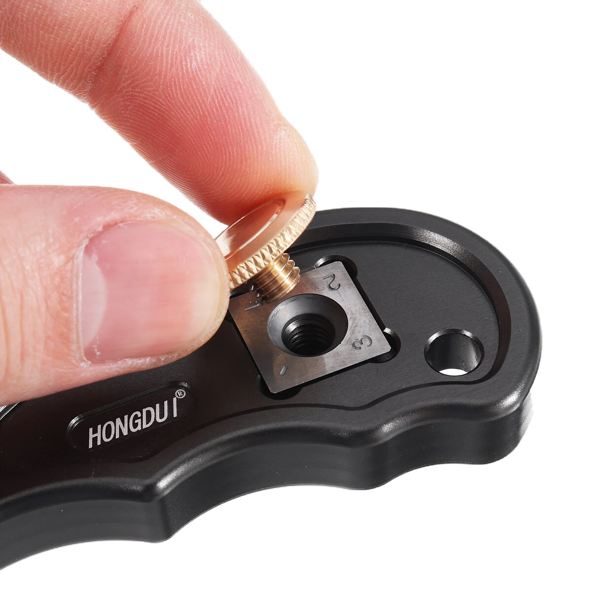 (image for) HONGDUI 2 In 1 Mini Wood Carbide Insert Scraper Glue Scraper Removal Aluminum Alloy Handle Woodworking Tool