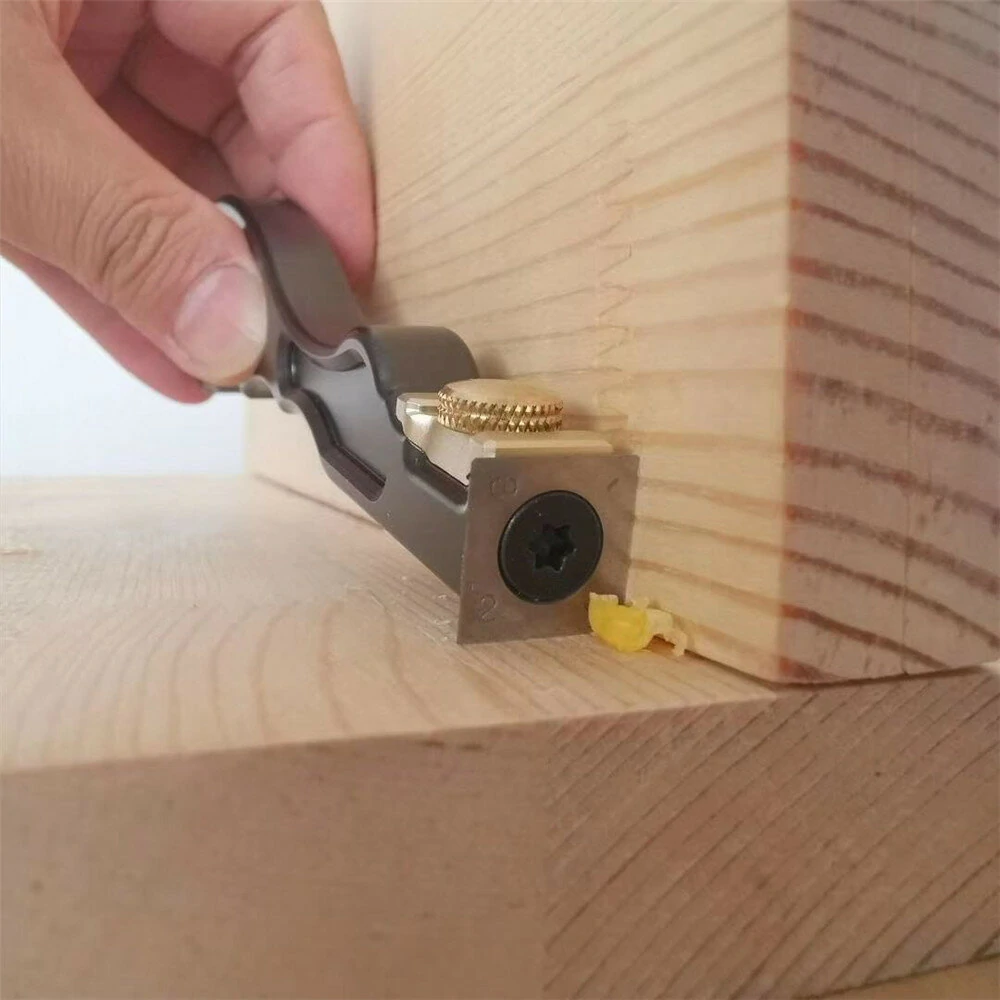 (image for) HONGDUI 2 In 1 Mini Wood Carbide Insert Scraper Glue Scraper Removal Aluminum Alloy Handle Woodworking Tool