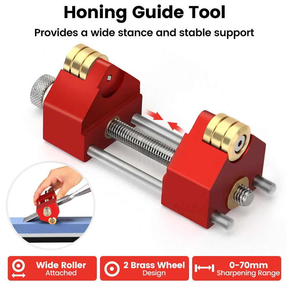 (image for) Mohoo Sharpening System Honing Guide Sharpening Holder Angle Fixture Angle Gauge for Woodworking Chisel