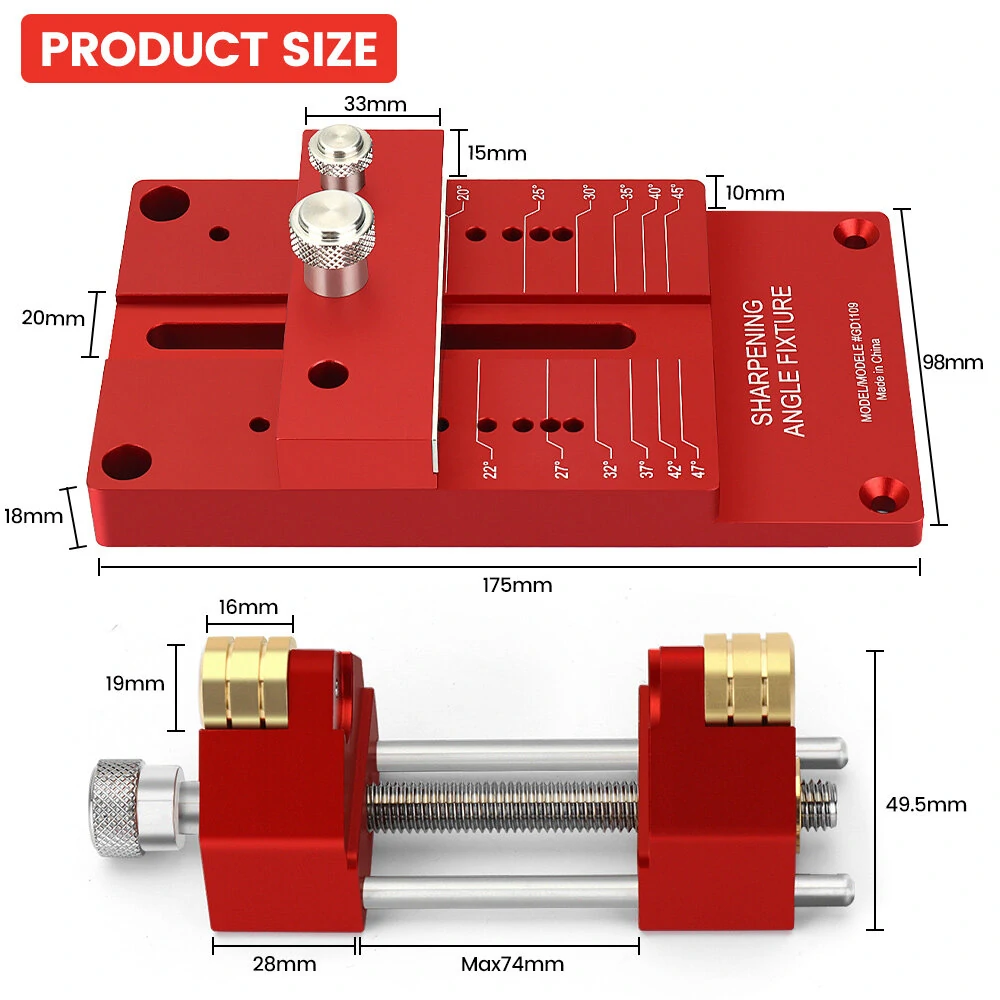 (image for) Mohoo Sharpening System Honing Guide Sharpening Holder Angle Fixture Angle Gauge for Woodworking Chisel
