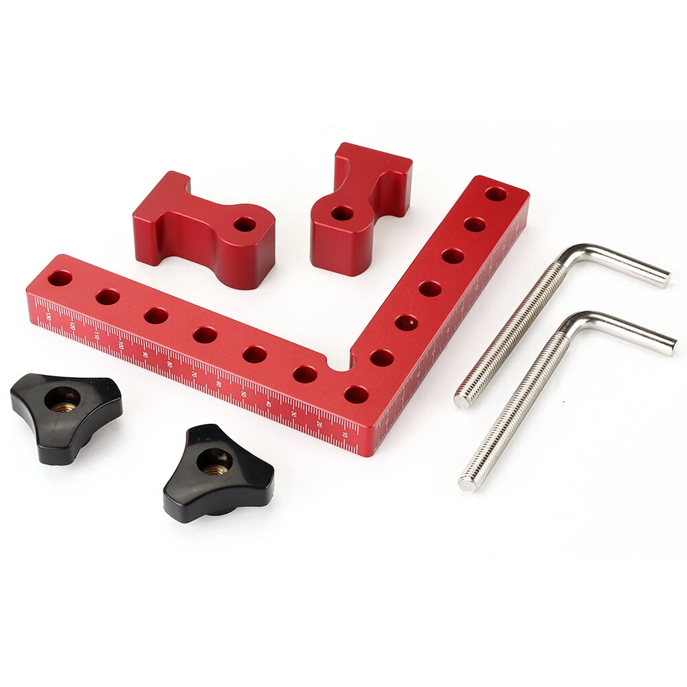 (image for) VEIKO 2 Set Woodworking Precision Clamping Square L-Shaped Auxiliary Fixture Splicing Board Carpenter Square Ruler Woodworking Tool